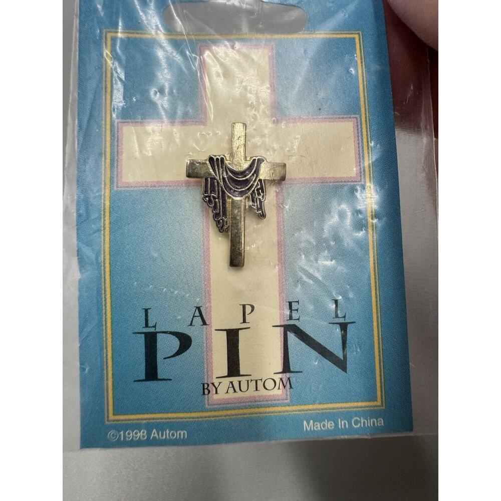 Vintage‎ Autom Cross Religious Brooch New Old Stock 1998 Lapel Pin